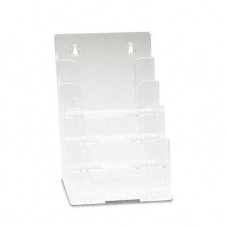 Deflecto Deflect-O 77901 Four-Tier Plastic Desktop Booklet Display Rack  Clear 77901